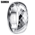SOMEN TUNGSTEN facetterad herrring 7,5 mm – platinapläterad