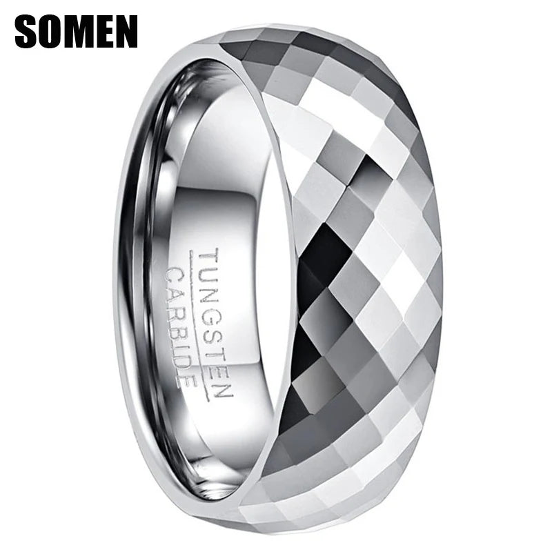 SOMEN TUNGSTEN facetterad herrring 7,5 mm – platinapläterad