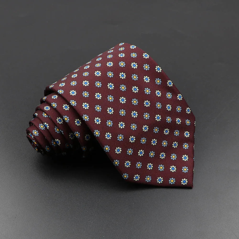 Slips herr 7,5 cm – färgglad prickig & floral