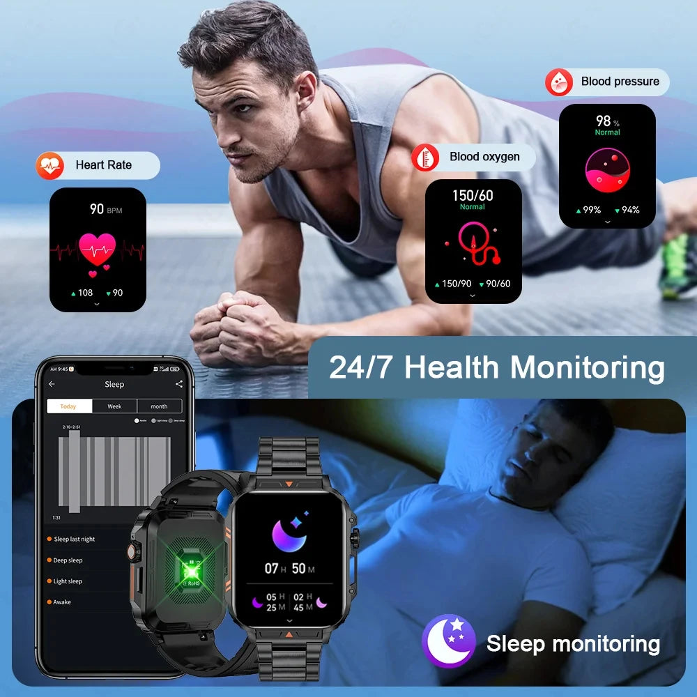 LIGE Smartwatch 1.95” – Bluetooth-samtal & fitness