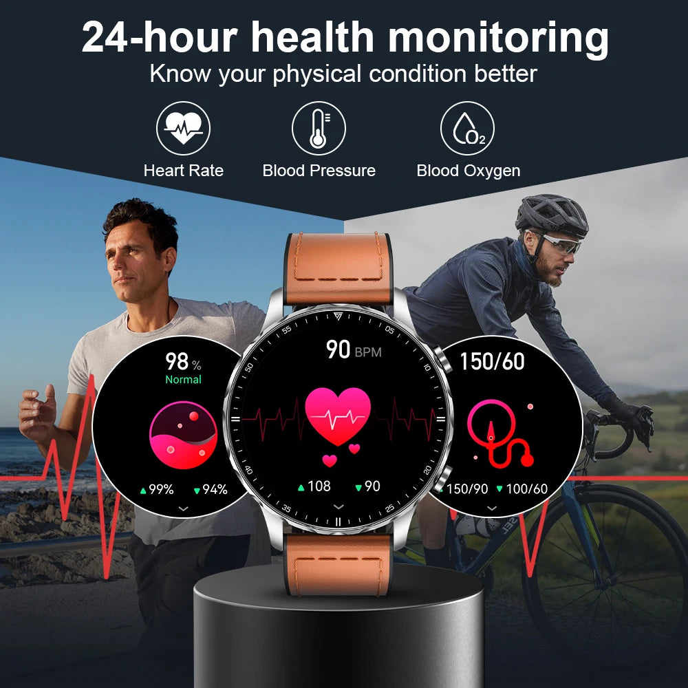 LIGE BW0664 smartwatch med Bluetooth-samtal och pulsmätning