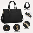 Laptop tote bag dam 15.6 tum – elegant arbetsväska i PU-läder