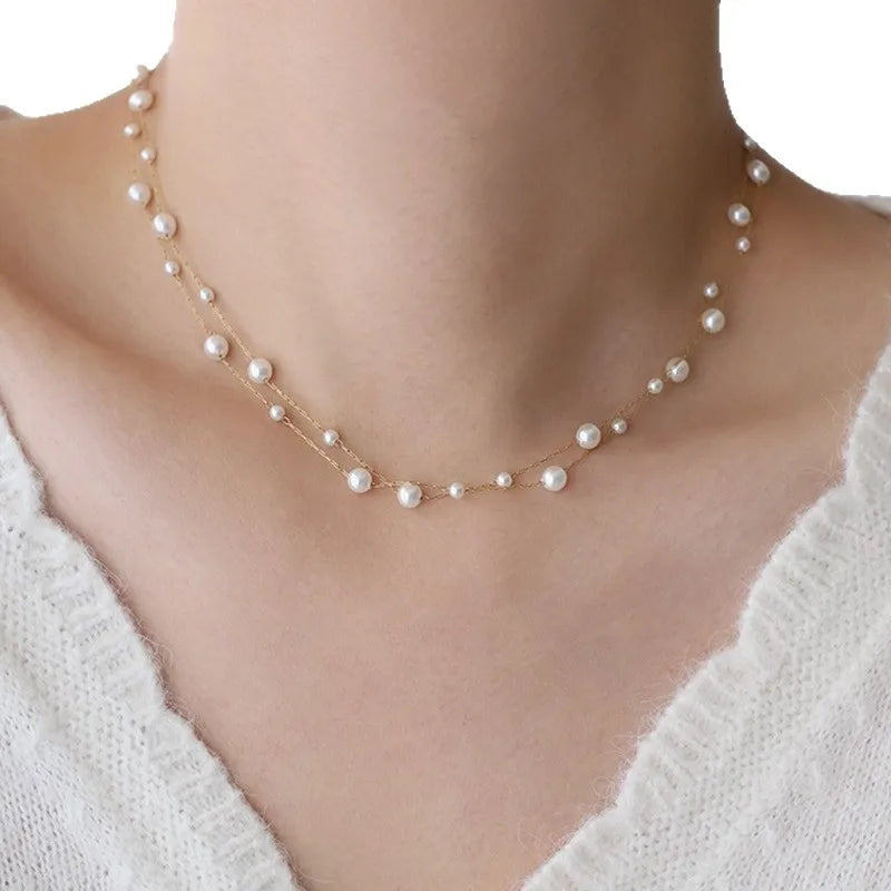 Pärlchoker i rostfritt stål – elegant halsband för dam
