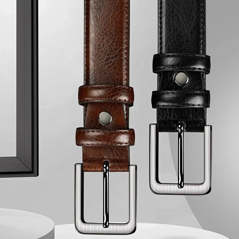 Herrbälte i PU med stiftspänne – elegant bälte 4 cm