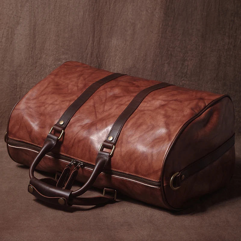 Weekendbag i äkta läder herr – vintage