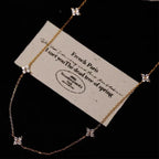 Lyckoklöver halsband i 925 sterling silver med guldplätering och CZ-blommor