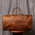 Resväska i äkta läder – Vintage duffel bag