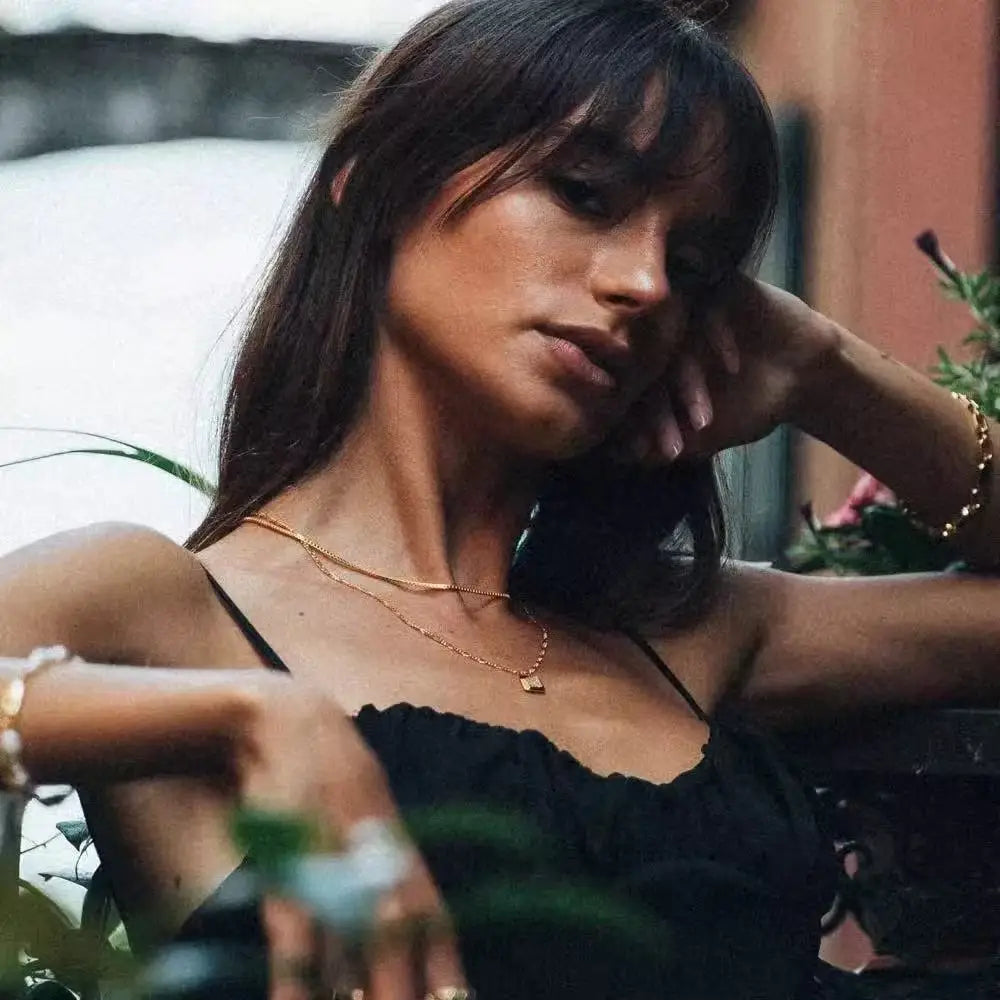 Halsband dam – tunt box chain halsband cc-inspirerade