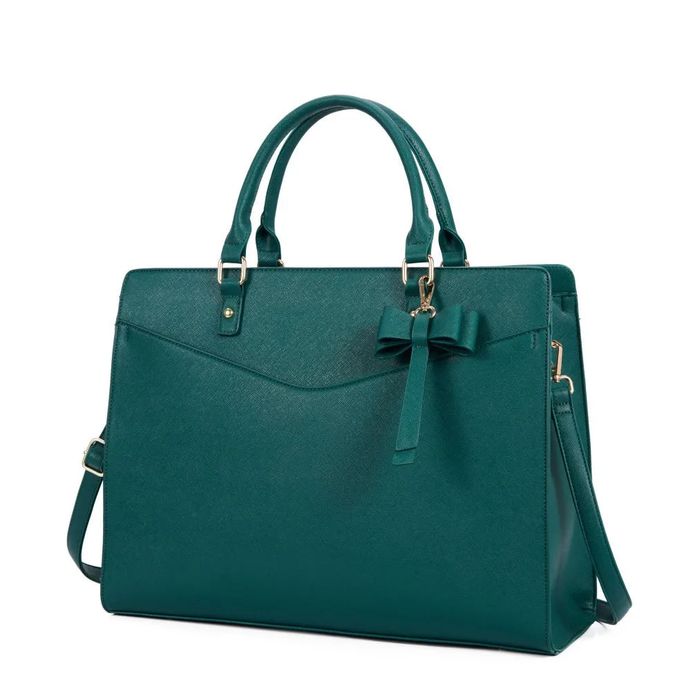 Handväska denim för dam – stor arbetsväska för kontor & pendling