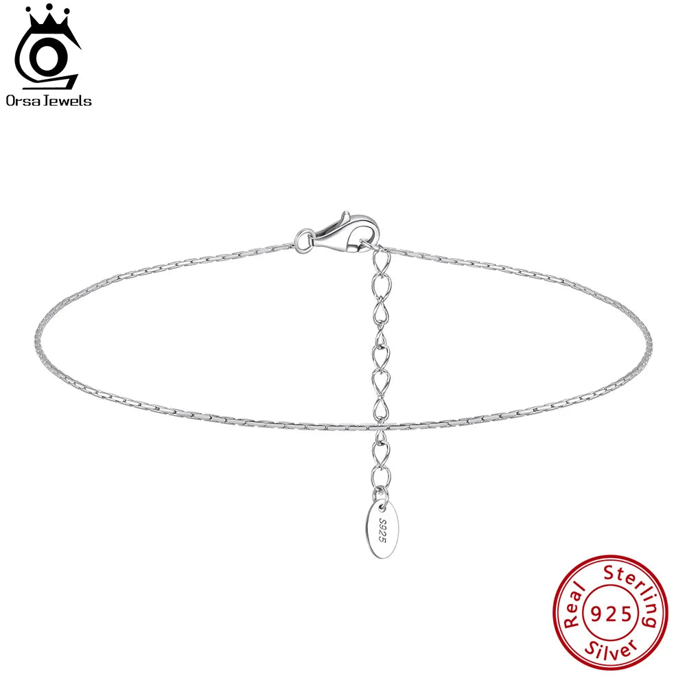 ORSA JEWELS fotlänk i 925 sterling silver med bambukedja