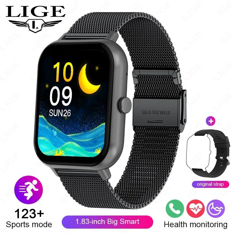 LIGE GPS Smartwatch 1.83” – 100+ sportlägen & Bluetooth-samtal