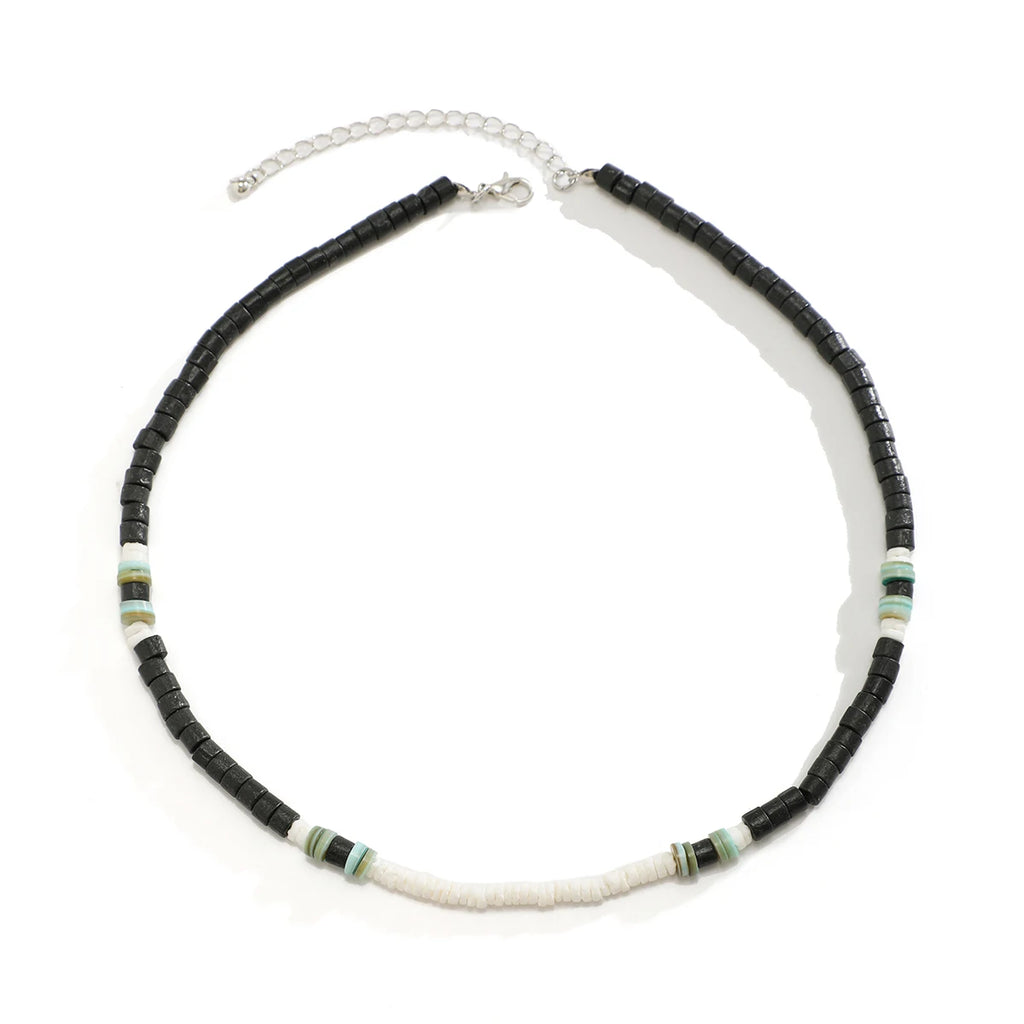 Träpärlshalsband herr – boho surfer stil