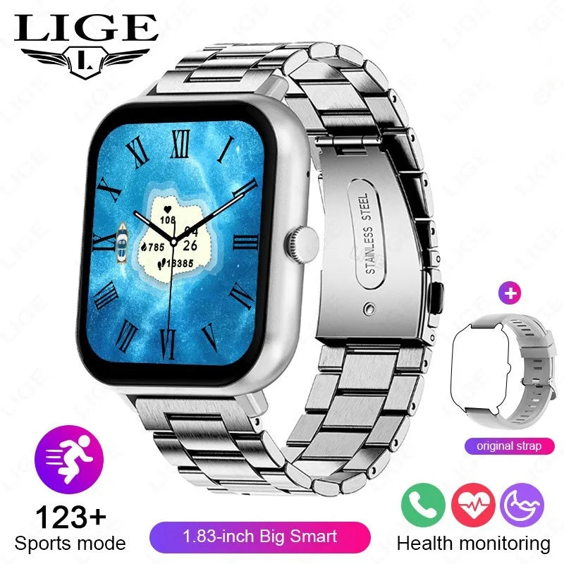 LIGE GPS Smartwatch 1.83” – 100+ sportlägen & Bluetooth-samtal
