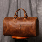 Resväska i äkta läder – Vintage duffel bag