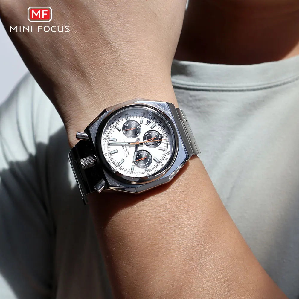 Herrklocka MINI FOCUS kronograf – stål & business