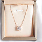 Halsband dam – moissanite halsband i roséguld i guldton