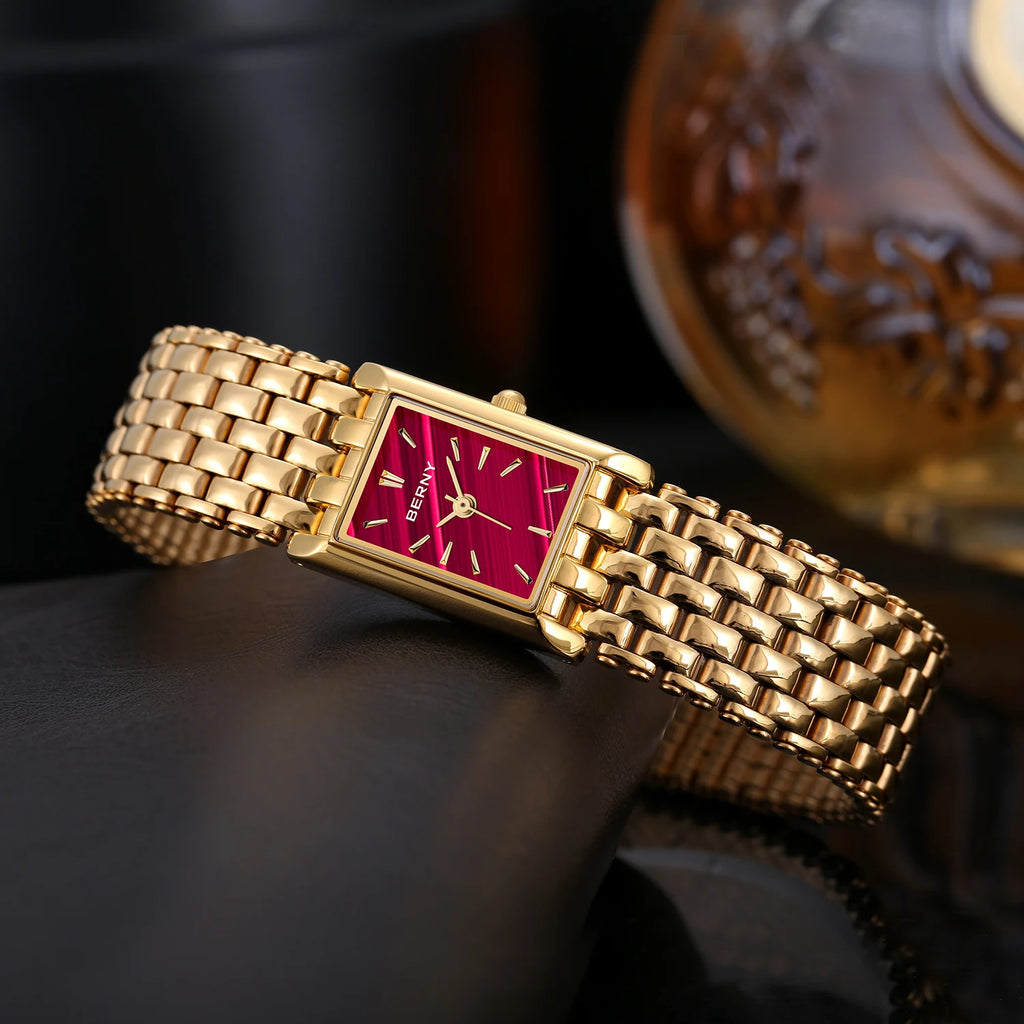 BERNY Klockset för par – Elegant rektangulär klocka dam & herr