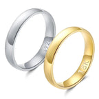 Guldfärgad ring i rostfritt stål – 24 karat‑pläterad vigselring 4 mm