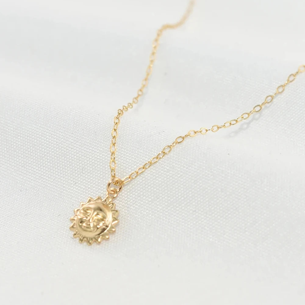 Guld choker halsband dam – solhänge