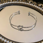 Rostfritt stål armband cuff i vintage stil – tvinnad design i guldfärg
