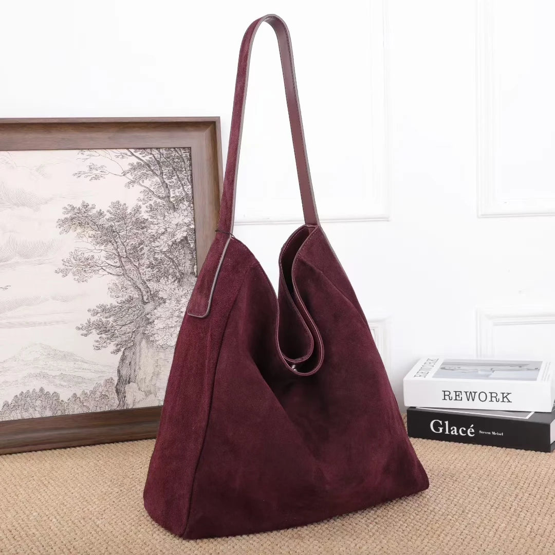 Mockaväska dam stor – suede tote