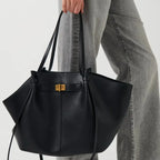 Stor shopperväska dam – elegant tote bag med metallspänne