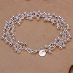 Sterling silver armband dam med pärldesign – elegant kedjearmband