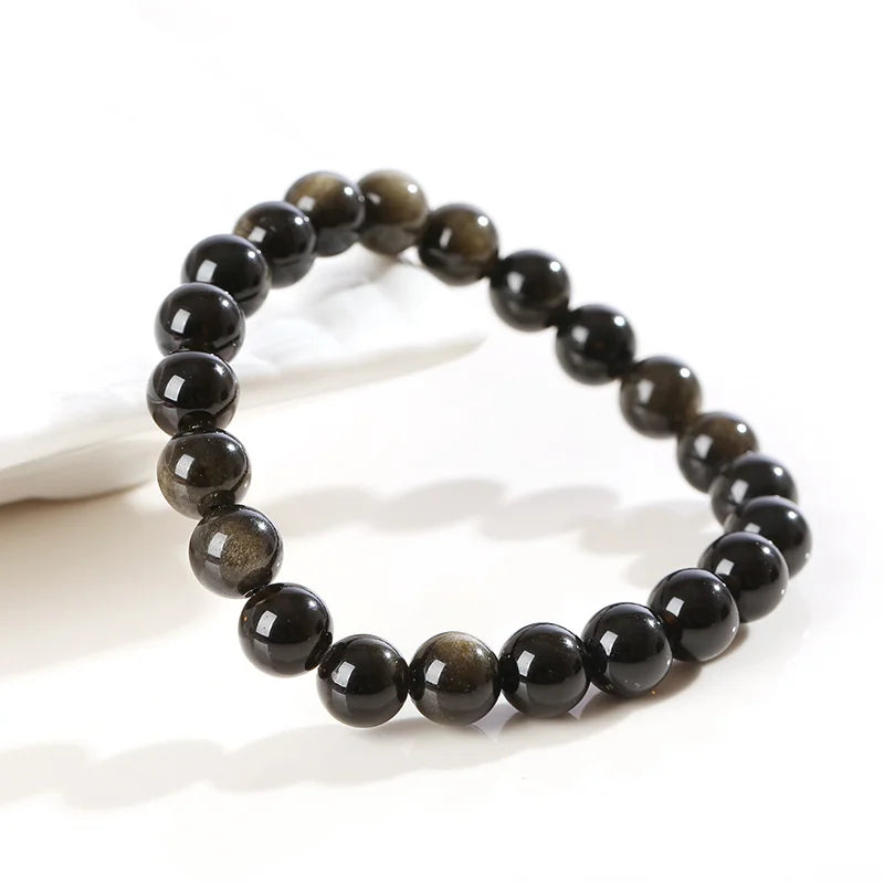 Armband i Guldskimrande Obsidian – Naturlig sten