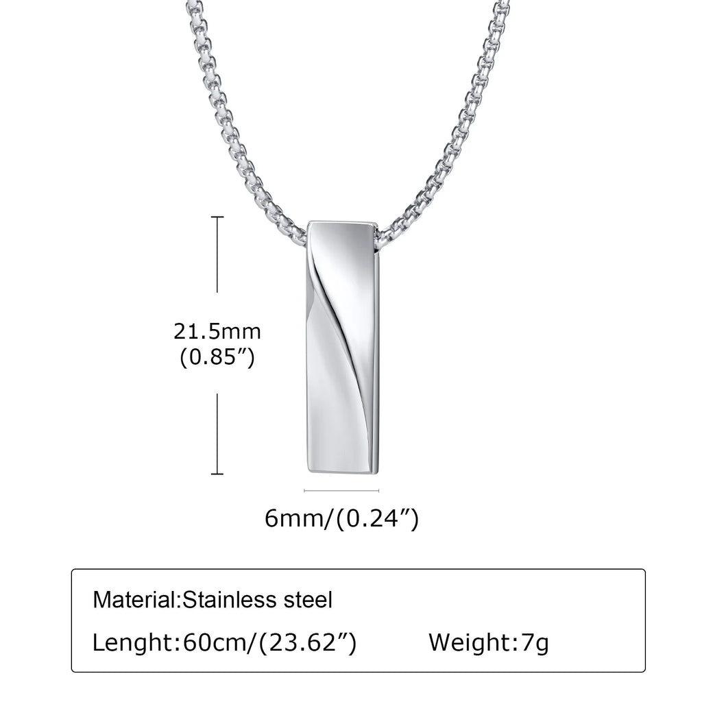 Halsband herr – minimalistiskt stålhalsband med geometriskt hänge