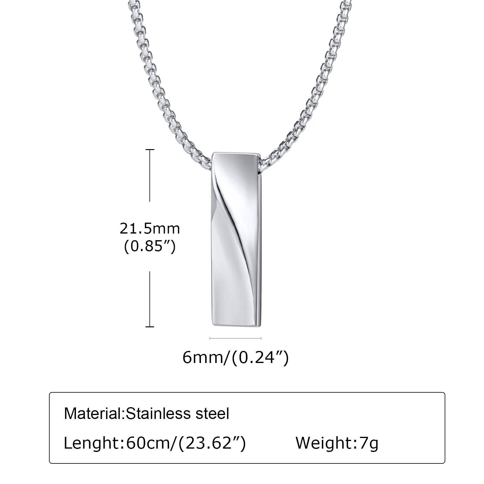 Halsband herr – minimalistiskt stålhalsband med geometriskt hänge