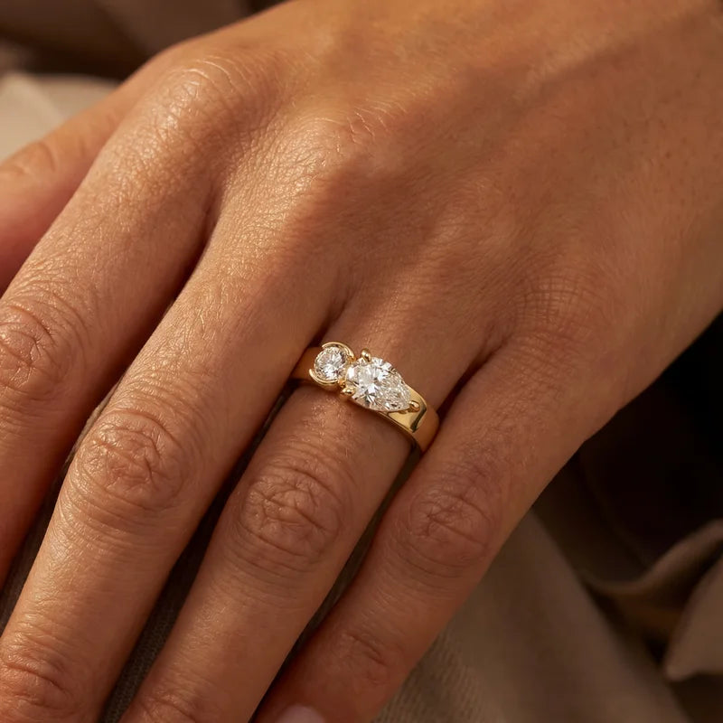 Vattendroppsring i sterling silver – gnistrande CZ‑ring för dam