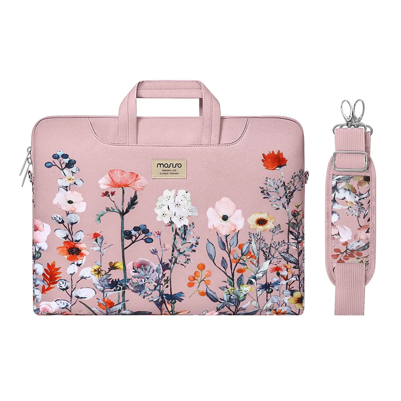 Laptopväska 13–17,3 tum – axelväska i canvas för MacBook & PC