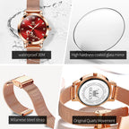 OLEVS 5530 Damklocka Roséguld – elegant kvartsklocka