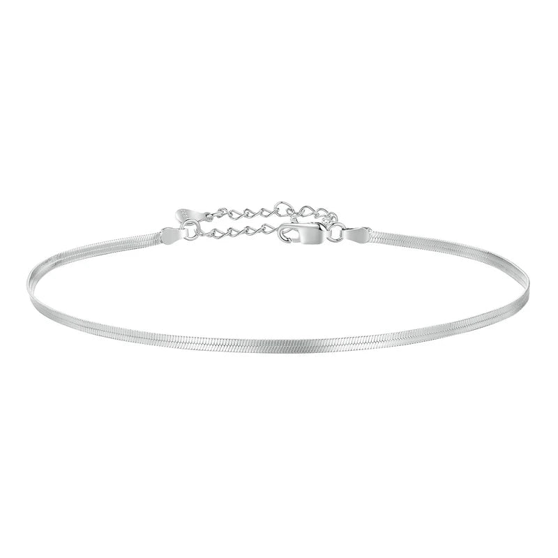 BAMOER fotlänk i äkta 925 sterling silver med ormkedja