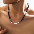 Träpärlshalsband herr – boho surfer stil