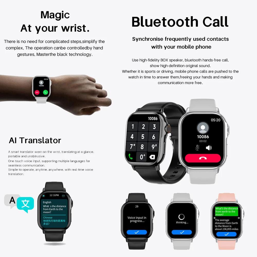 Smartwatch 2.01” HD – Bluetooth-samtal & stor skärm
