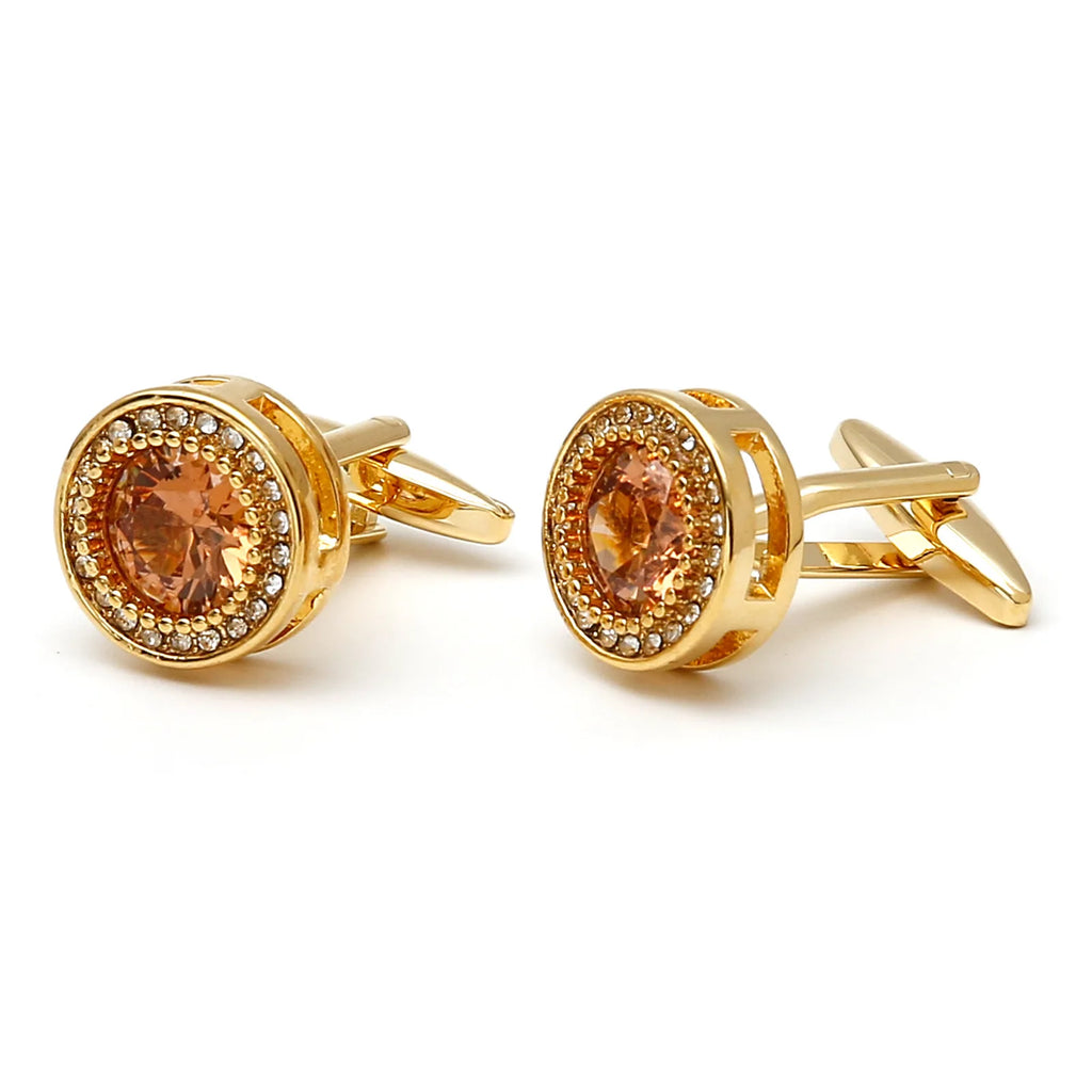 Manschettknappar Roséguld – Rund design med snäckskal