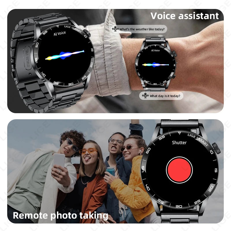 LIGE Outdoor Smartwatch 1.38” – Bluetooth-samtal & sport
