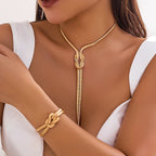 Vintage smyckesset i guld – Halsband och armband för bröllop