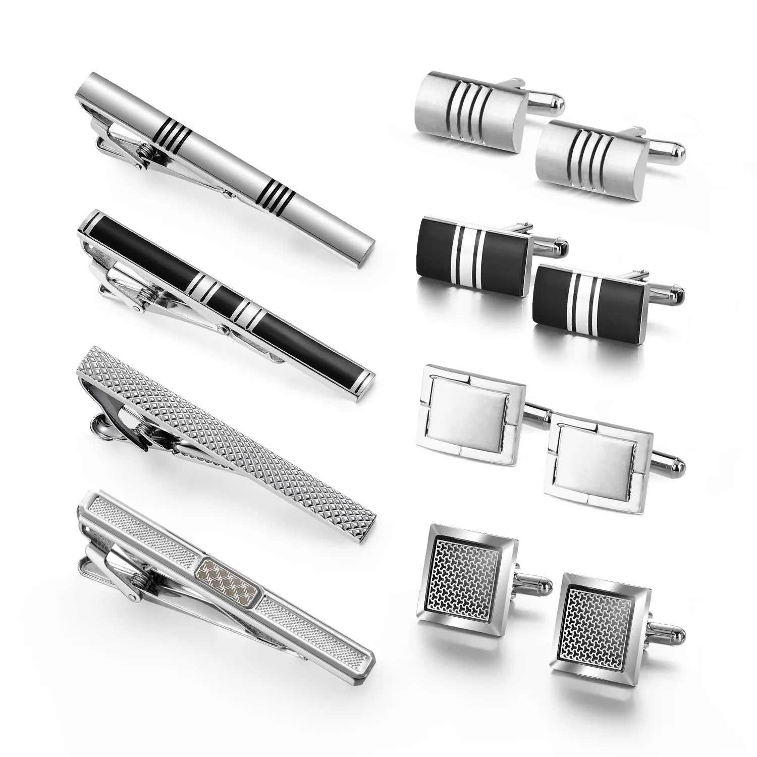 Slipsnålar & manschettknappar set – 4-pack
