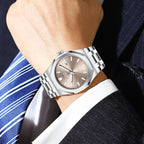 LIGE 89181 Herrklocka Quartz med Datum och Stållänk