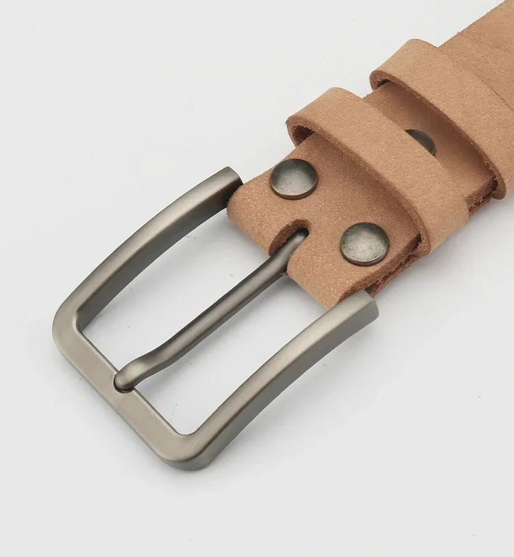 Herrbälte i äkta läder 3,7 cm – Klassisk kedig stil med metallspänne