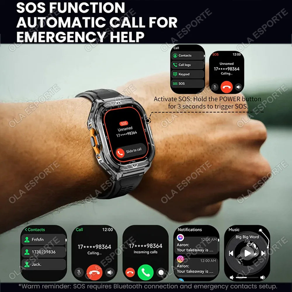 X5 GPS Smartwatch – AMOLED 1.96” & 5ATM Militärklassad