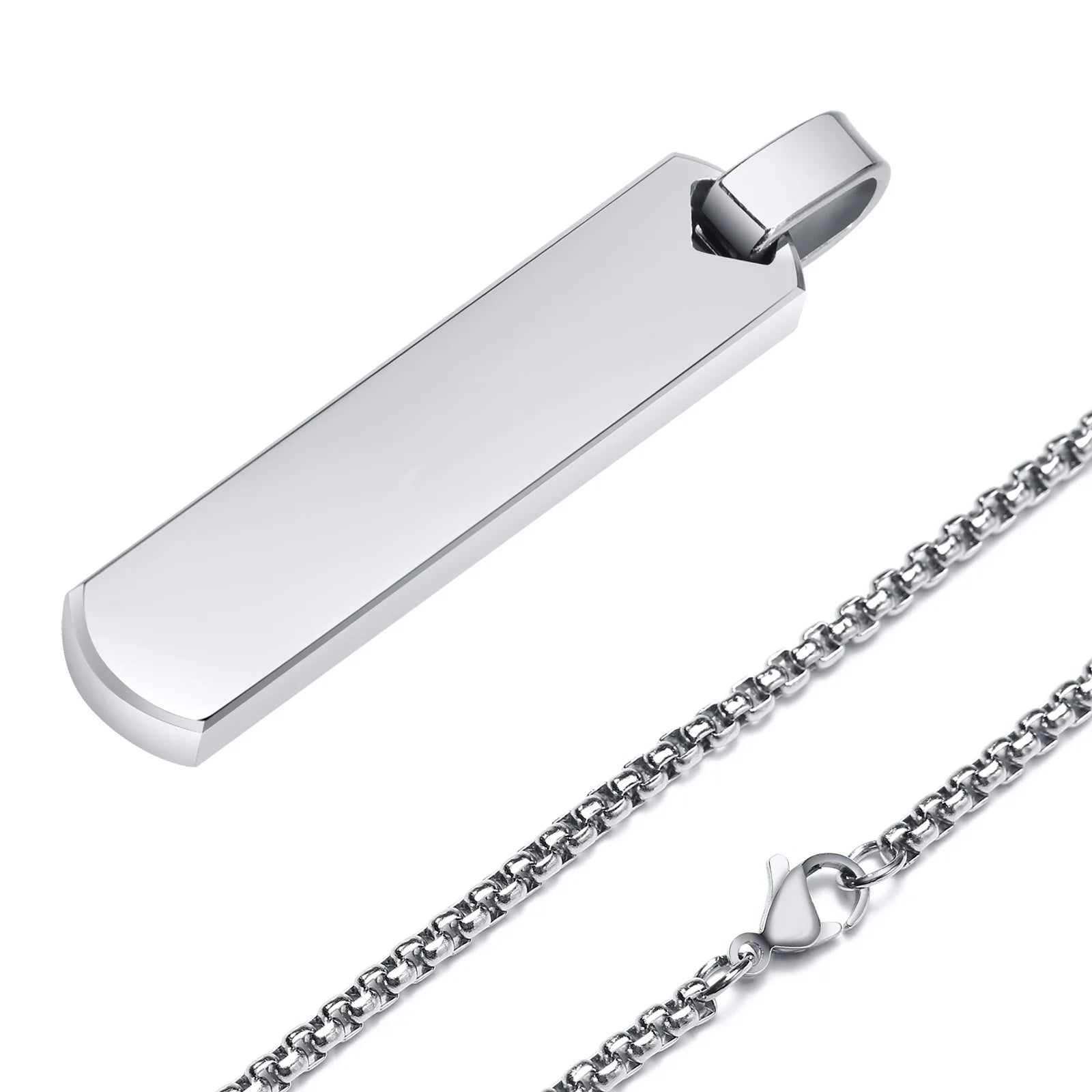 Initialhalsband med bokstav – vertikalt stålhänge och herr