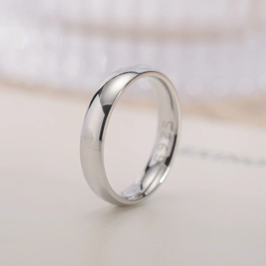 Guldfärgad ring i rostfritt stål – 24 karat‑pläterad vigselring 4 mm