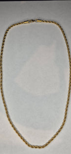 Rope chain halsband i guldplätering för herr