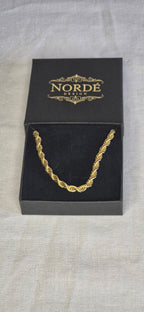 Rope chain halsband i guldplätering för herr